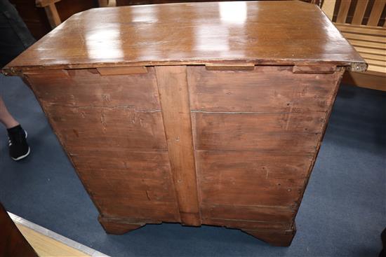 A small 18th century walnut chest of drawers W.75cm